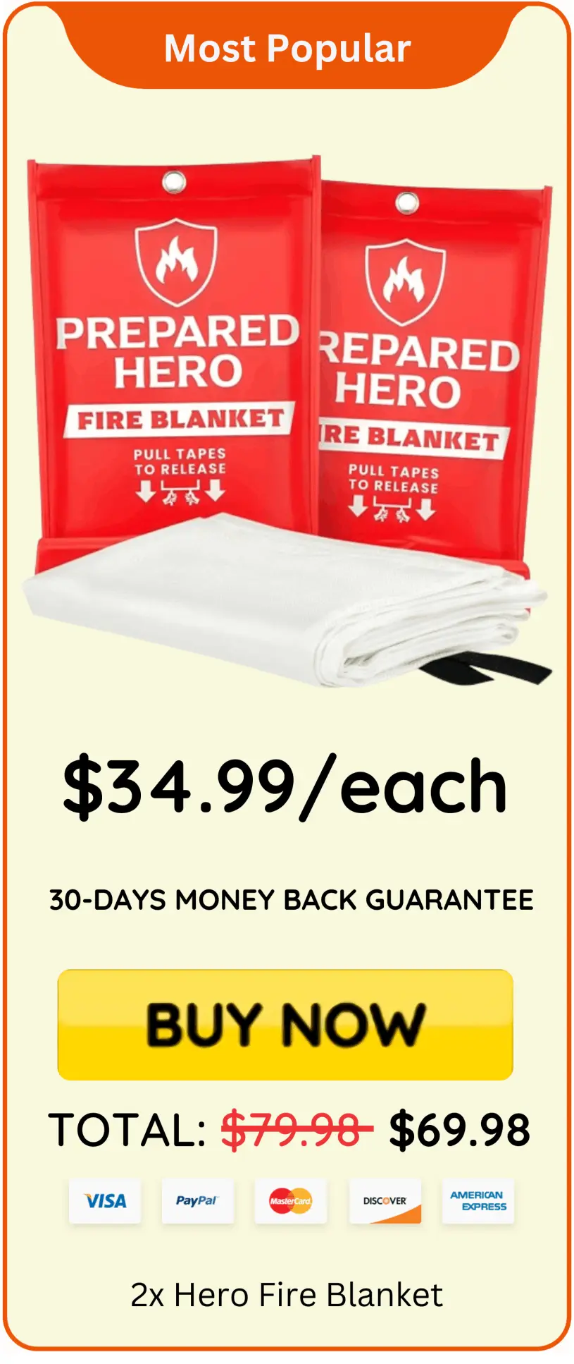 Prepared Hero Fire Blanket price 