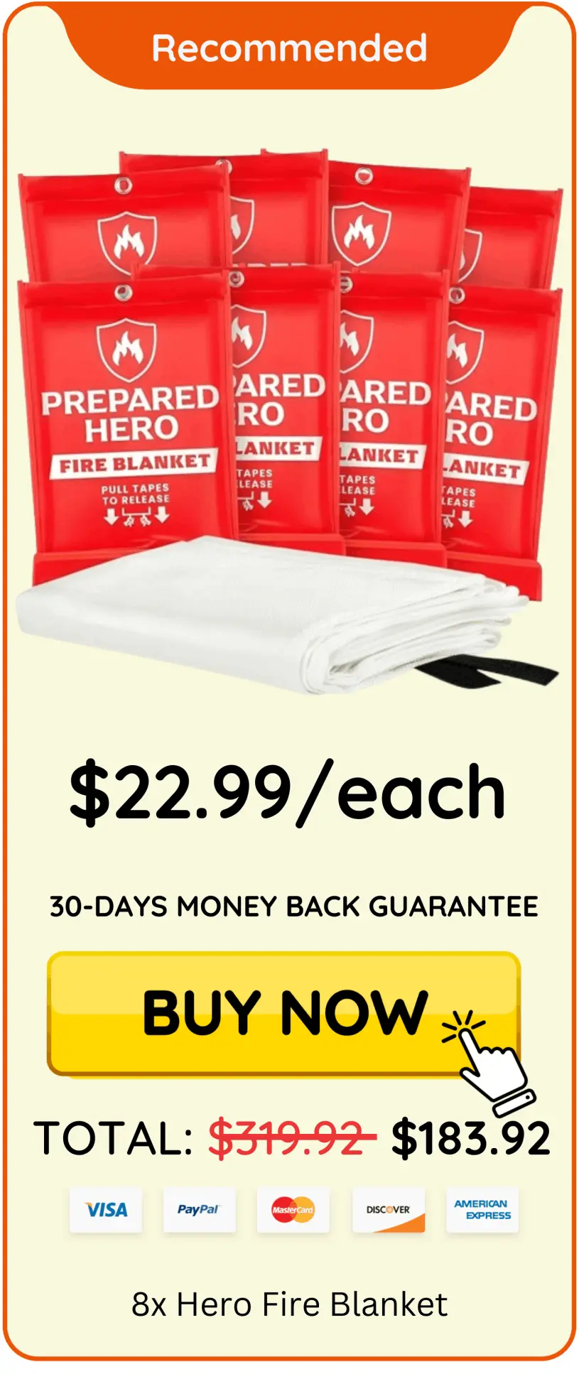 Prepared Hero Fire Blanket offer package price 