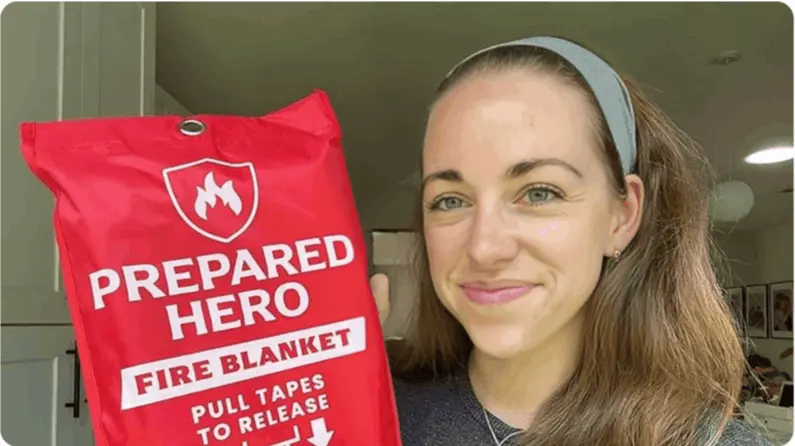 Prepared Hero Fire Blanket customer Sandra T.